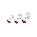 Adam And Eve Red Heart Gem Glass Plug Set Of 3 Sizes Clear