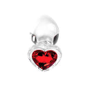 Adam And Eve Red Heart Gem Glass Plug Set Of 3 Sizes Clear