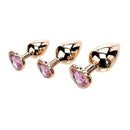 Adam And Eve Rose Gold Heart Gem Anal Training Set Anal Plugs
