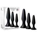 Adam And Eve Silicone Booty Boot Camp Black Butt Plugs Set Of 3 Sizes
