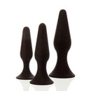 Adam And Eve Silicone Booty Boot Camp Black Butt Plugs Set Of 3 Sizes