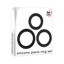 Adam And Eve Silicone Penis Ring Set Black Cock Rings Set Of 3 Sizes