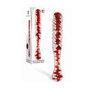 Adam And Eve Sweetheart Swirl Glass Dildo Clear Red Glass 22 Cm