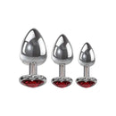 Adam And Eve Three Hearts Gem Anal Plug Set Metallic With Gem Bases