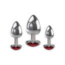 Adam And Eve Three Hearts Gem Anal Plug Set Metallic With Gem Bases