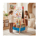 Adjustable Art Easel With Magnetic Chalkboard And Whiteboard Colourful