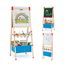 Adjustable Art Easel With Magnetic Chalkboard And Whiteboard Colourful