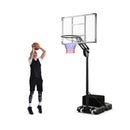 Adjustable Basketball Hoop With Shatterproof Backboard And 2 Wheels