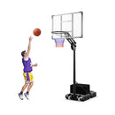 Adjustable Basketball Hoop With Shatterproof Backboard And 2 Wheels