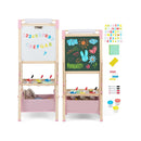 Adjustable Height Double Sided Easel With Magnetic Chalkboard Pink