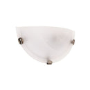Alabaster Glass Wall Light With Brushed Chrome Clips
