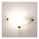 Alabaster Glass Wall Light With Brushed Chrome Clips
