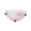 Alabaster Glass Wall Light With Brushed Chrome Clips