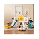 All In 1 L Shaped Toddle Slide With Tunnel And Basketball Hoop Green
