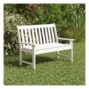 All Weather Hdpe Patio Loveseat Chair Outdoor 2 Person Bench White