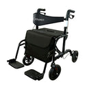 Aluminium 2In1 Rollator Wheelchair With Foldable Frame Black Silver