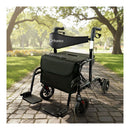Aluminium 2In1 Rollator Wheelchair With Foldable Frame Black Silver