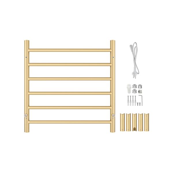 Aluminium Electric Heated Towel Rail Rack Ladder Warmer 6 Round Bars