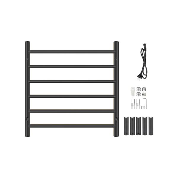 Aluminium Electric Heated Towel Rail Rack Ladder Warmer 6 Round Bars