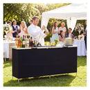 Aluminum Portable Picnic Table With 2 Tier Shelves And Tabletop Black
