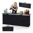 Aluminum Portable Picnic Table With 2 Tier Shelves And Tabletop Black
