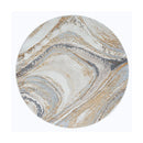 Amberly Sand Heat Set Polyester Round Rug