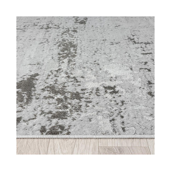 Amberly Silver Heat Set Polyester Rug