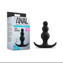 Anal Adventures Platinum Beaded Silicone Butt Plug 3 Inches Black