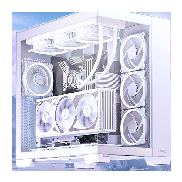 Antec C8 E Atx Matx Itx Seamless Edge View Front And Side Usb C White