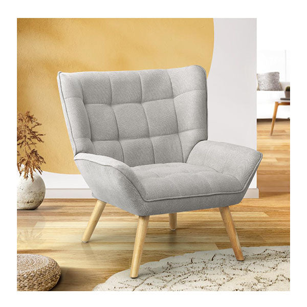 Armchair Fabric Upholstered Tub Chair Grey