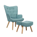 Armchair Lounge Chair Ottoman Accent Armchairs Fabric Sofa Chairs Blue