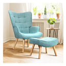 Armchair Lounge Chair Ottoman Accent Armchairs Fabric Sofa Chairs Blue