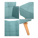 Armchair Lounge Chair Ottoman Accent Armchairs Fabric Sofa Chairs Blue