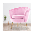 Armchair Velvet Shell Scallop Pink