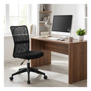 Armless Home Office Chair With Adjustable Height And Wheels Black