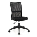 Armless Home Office Chair With Adjustable Height And Wheels Black