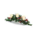 Artificial Christmas Tabletop Centerpiece With 3 Candle Holders