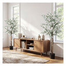 Artificial Potted Tree 163Cm Tall With Wood Trunk And Pe Leaves White