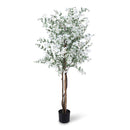 Artificial Potted Tree 163Cm Tall With Wood Trunk And Pe Leaves White