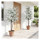 Artificial Potted Tree 163Cm Tall With Wood Trunk And Pe Leaves White