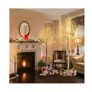 Artificial Twig Birch Tree With Warm White Led Lights For Christmas
