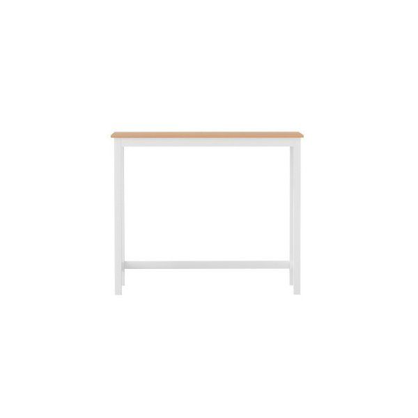Bar Table Ari Dining Desk High Solid Wood Kitchen Shelf Wooden White