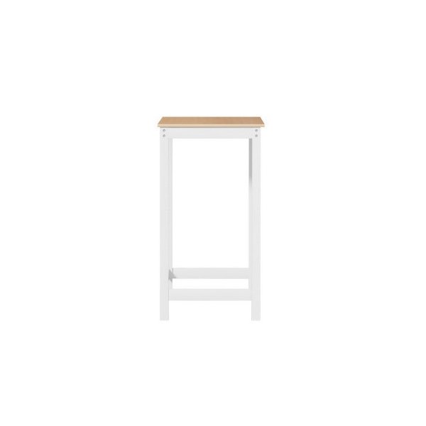 Bar Table Ari Dining Desk High Solid Wood Kitchen Shelf Wooden White