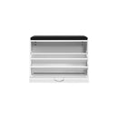 Shoe Cabinet Bench Storage Rack Organiser Drawer White 15 Pairs