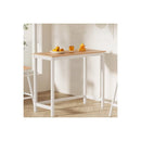 Bar Table Ari Dining Desk High Solid Wood Kitchen Shelf Wooden White