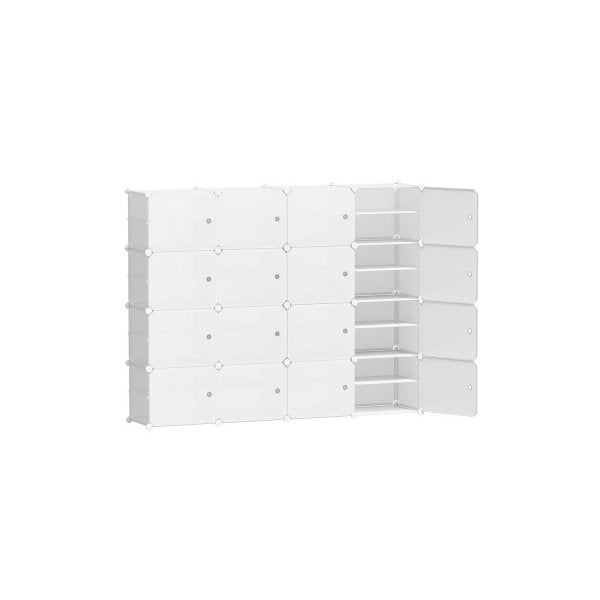 Diy Shoe Cabinet Box White Storage 16 Cube Portable Organizer Stand