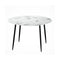 Dining Table Round Wooden With Marble Effect Metal Legs White