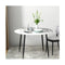 Dining Table Round Wooden With Marble Effect Metal Legs White