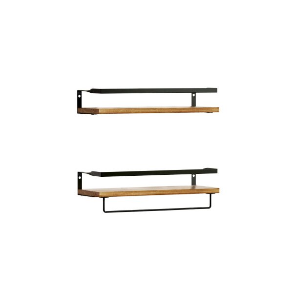 2X Floating Wall Shelves Brackets Towel Rail Rack Diy Wall Mount Rack