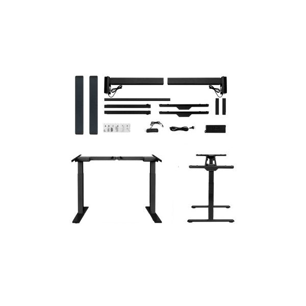 Standing Electric Height Adjustable Sit Stand Desk Black Oak 140Cm